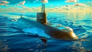 Illustration de l'USS Iowa, un sous-marin nucléaire d'attaque rapide de la marine américaine.