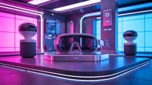 Illustration de l'innovation technologique d'OpenAI avec des produits hardware intégrant l'intelligence artificielle.
