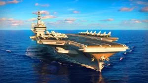 Illustration de la puissance des porte-avions modernes et de leur rôle stratégique dans la défense navale.