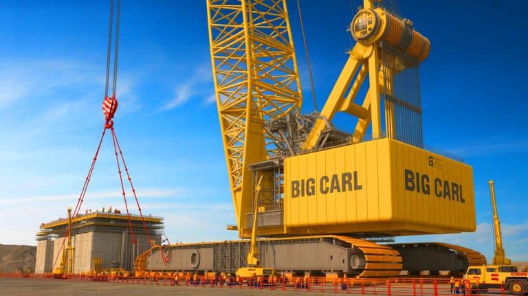 « Cette grue soulève 5000 tonnes » : Big Carl, monstre d’acier de 250 mètres, transforme les chantiers nucléaires et défie toutes les limites humaines