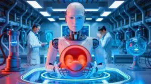 « Tout était généré par IA » : ce canular de grossesse artificielle expose la crédulité terrifiante des journalistes mondiaux Illustration de la vérification des faits autour du canular du robot de grossesse chinois.