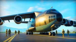 Illustration de l'avion WindRunner conçu pour transporter des escadrons entiers sans démontage.