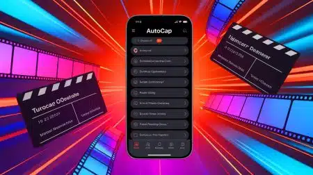 Illustration de l'application AutoCap facilitant le sous-titrage automatique sur mobile.
