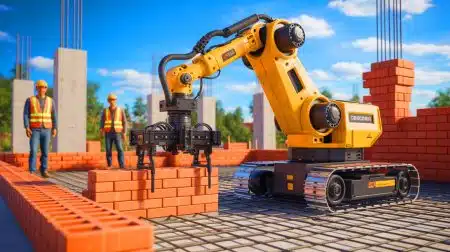 « Il bâtit une maison en une journée » : le robot australien Hadrian pose 360 briques par heure (et bouleverse tout le secteur du bâtiment) Illustration de Hadrian, le robot de pose de briques révolutionnaire de FBR Limited.