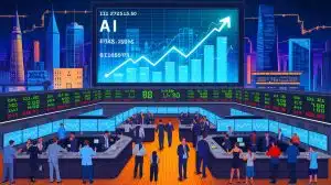 Illustration de l'impact des investissements massifs en intelligence artificielle sur l'économie américaine.