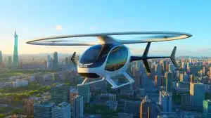 « Il vole sans pilote sur 200 km » : le nouveau taxi aérien autonome d’EHang promet de relier les villes en 30 minutes (et sans une goutte de kérosène) Illustration de l'EHang VT35, taxi aérien autonome conçu pour le transport interurbain en Chine.