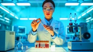 Illustration de la mise au point d'un test sanguin révolutionnaire pour diagnostiquer le syndrome de fatigue chronique.