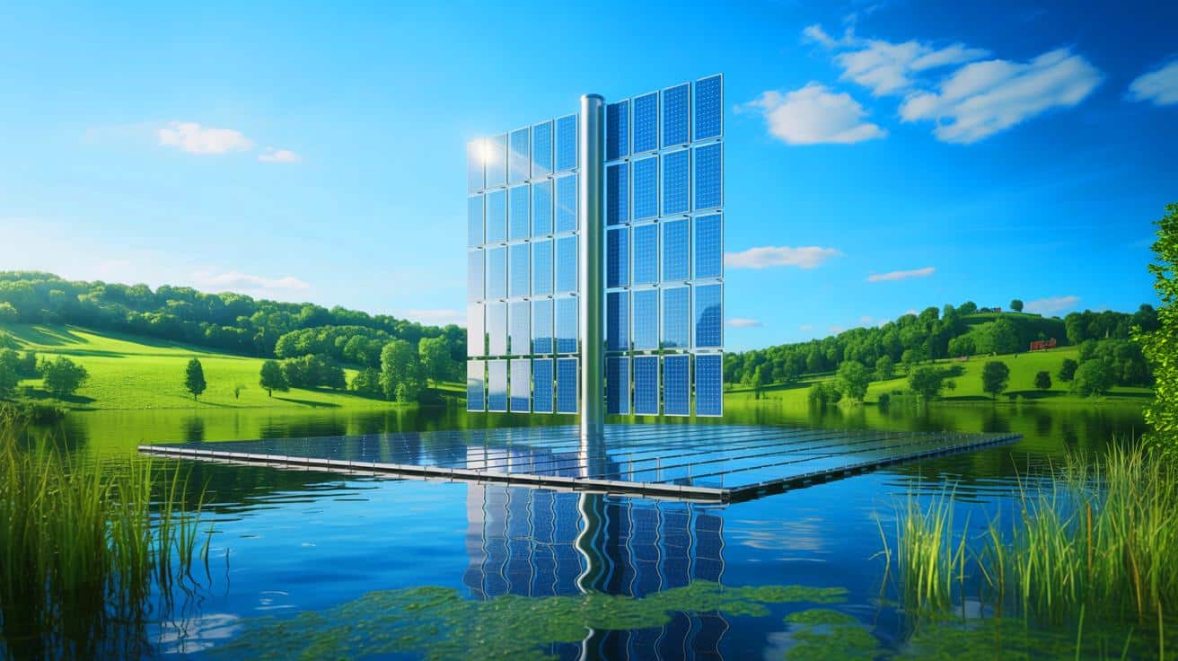 « Elle flotte et produit jour et nuit » : la première centrale solaire verticale de Bavière alimente tout un lac (et crée un nouvel écosystème vivant)
