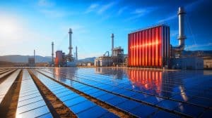 Illustration de la plus grande batterie thermique industrielle au monde alimentée par l'énergie solaire.
