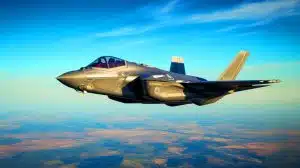 Illustration de l'avion de chasse F-35 au cœur des tensions géopolitiques en Europe.
