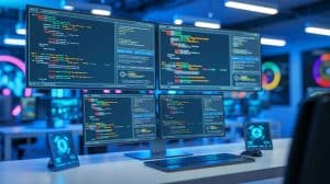 Illustration de l'agent Aardvark d'OpenAI automatisant la détection des failles de sécurité dans le code.