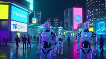 Illustration de l'annonce d'Integral AI sur le développement d'une intelligence artificielle générale autonome.