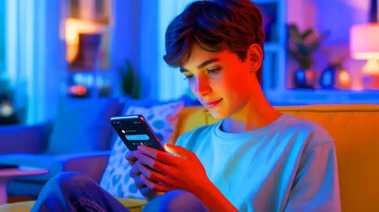 Les adolescents se confient davantage à leurs pairs : les effets méconnus de cette tendance inquiétante sur leur santé mentale Illustration de l'utilisation des chatbots par les adolescents pour un soutien émotionnel.