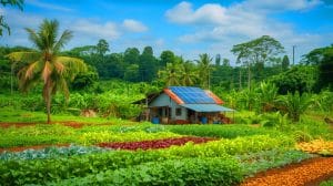 Illustration de l'autosuffisance alimentaire du Guyana en cas d'arrêt des échanges alimentaires mondiaux.