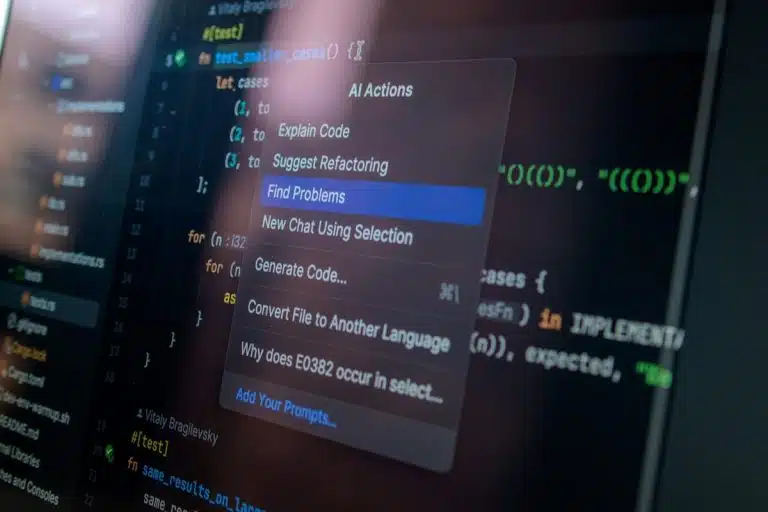 Computer screen displaying code with a context menu.